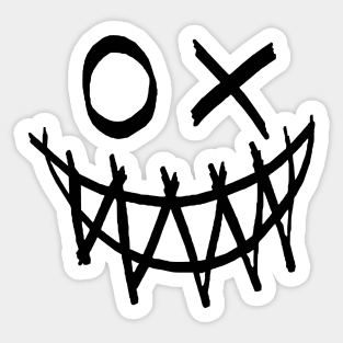 scary smile face Sticker